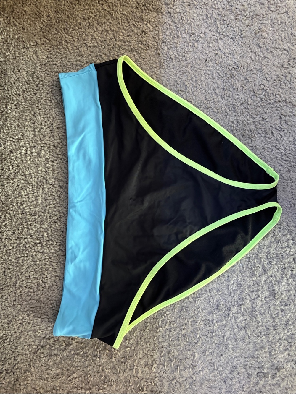 Sports Illustrated Swim Black and Light Blue Swimwear Top